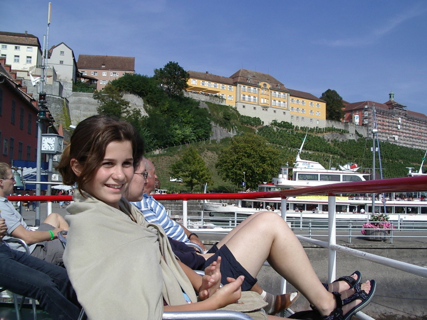 Auf dem Sonnendeck im Hafen in Meersburg