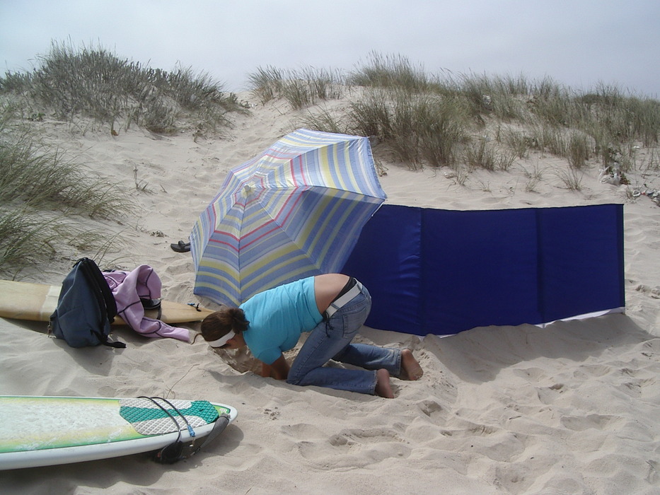 Windschutz am Praia do Baleal...